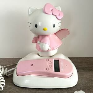 Hello Kitty Angel Sanrio Pink Landline Telephone Phone Vtg 2003 Partially tested